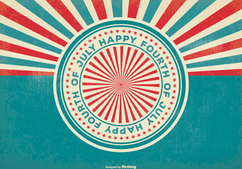 Retro Sunburst Style 4th of July Illustration - vector gratuit #398557